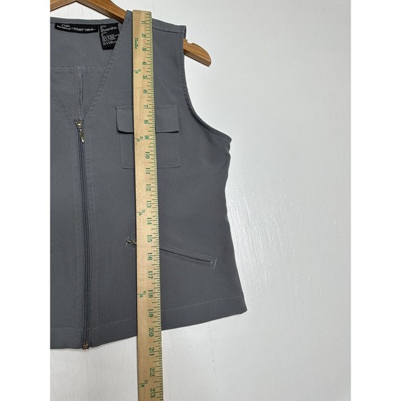 Y2K Utility Moto Vest Size Medium No Boundaries Juniors Gray Zipper Pocket VTG - Picture 8 of 8